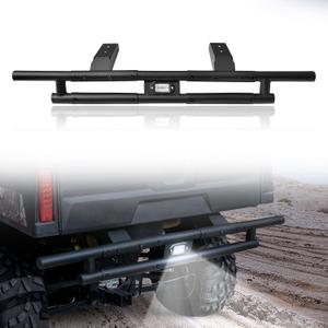 Combined Type Rear Bumper with Light for Polaris Ranger 570 Midsize 14-21, Brush Guard with LED Accent Light for Polaris Ranger Midsize 400 500 570 800 EV ETX 2010-2021 Accessories