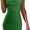 DAAWENXI Women's Sexy Halter Backless Night Out Empire Summer Mini Clubwear Dress (Green, S)