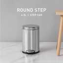 simplehuman 4.5 Liter / 1.2 Gallon Round Bathroom Step Trash Can, Brushed Stainless Steel