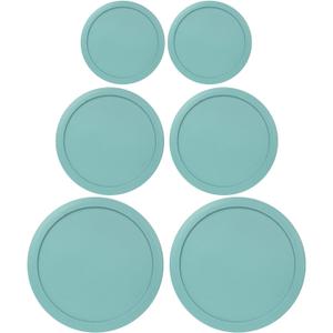 Replacement Lids for Pyrex Containers Round Glass Food Plastic (2) 2-Cup (2) 4-Cup (2) 7-Cup (Turqoise)