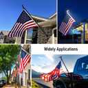LETSTRY 5FT Flag Pole Kit for Outside House with American Flag & Solar Light,1" Thickened Stainless Steel Wall Mount Flagpole with 180Adjustable Bracket for Residential Outdoor Porch, Black