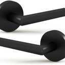 Mega Handles Ronn Dummy Lever & Lock Door Handle Set for Closet or French Doors Single Side, Non-Turning, Reversible Door Levers Fits All Standard Door Sizes, Screws Included - Matte Black (2 Pack)