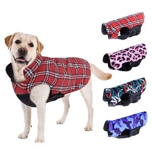 CuteBone Winter Dog Jacket - Reversible, Adjustable, Windproof & Waterproof - Thick Dog Coat for Small to Large Dogs (Large, Red Plaid)