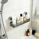 Clear Shower Caddy with Suction Cups, Wall Mounted Bathroom Organizer, Plastic Storage Basket for Shampoo and Soap (Transparent)