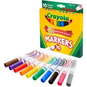 4 x Crayola Broad Line Markers, Classic Colors 10 Each, 10 Count (Pack of 1)