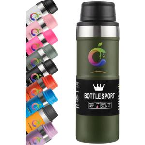 Stainle Trigger Action Travel Mug Stainle Cup 17oz Water Bottle Thermal cup Travel Mug Cup Vacuum Coffee Tumbler Stainless Steel Coffee Mug Insulated Water Bottle For Hot And Cold (Green)