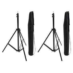 Amazon Basics Aluminum Light Photography Tripod Stand with Case - Pack of 2, 2.8 - 6.7 Feet, 1.81 lb, Black