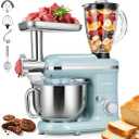 VIVOHOME 3-in-1 Stand Mixer, 6-Quart Tilt-Head Mixer, 10 Speeds, Blue
Meat Grinder & Glass Blender Jar, Stainless Steel Bowl, Dough Hook, Beater, Whisk, Splash Guard, Egg Separator