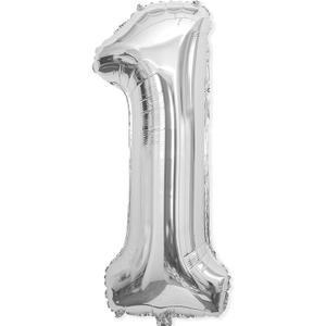 (Pack of 3) 1 Balloon, Number 1 Balloons 40 Inch, Silver Large Big Foil Number 1 Balloon for First Birthday Party Graduation Wedding Anniversary Baby Shower Bachelorette Decorationss Supplies (Silver)