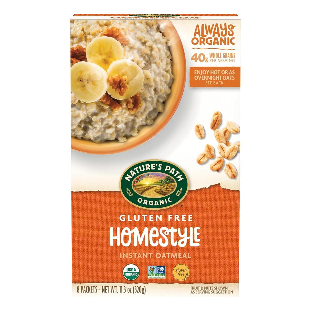 Nature's Path Organic Homestyle Instant Oatmeal, 11.3 oz (Pack of 1), Gluten Free, Non-GMO (EXP 12/31/27)