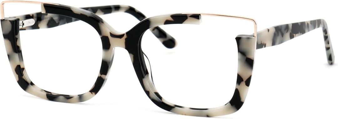 VOOGLAM Oversize Square Non Prescription Glasses Women Blue Light & UV400 Blocking Stylish Frames Acetate Computer/Phones/TV