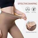 2 x EXQUISLIFE Fleece Lined Tights Sheer Women - Fake Translucent Warm Pantyhose Leggings Sheer Thick Tights, for Winter (Black)