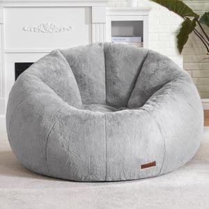 Hobestluk Bean Bag Chairs Large Bean Bag Couch for Adults Stuffed Sofa Chair Comfy Giant Bean Bag Chair with Spacious Design for Reading, Playing or Relaxing (Grey)