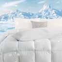 DOWNCOOL Large Body Pillow Insert with Cooling Cover - Soft Long Bed Pillow for Summer - Breathable Full Body Pillow for Adults - 20x54 inch (White, with Cover)
