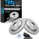 TRQ Rear Ceramic Brake Pad and Rotor Set Coated Compatible with 11–21 Jeep Grand Cherokee with 18 or 20 Inch Wheels 11–21 Dodge Durango with Heavy Duty Brakes