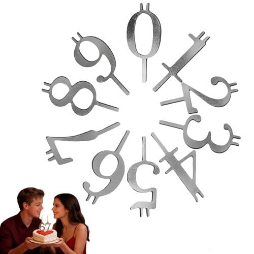 Reusable Number Metal Birthday Candle Holder Set, 0-9 Cake Topper Numbers, Adjustable Candles Stand, Party Cakes Accessories for Parties, Holidays & Home Decor (1pcs)