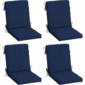 Arden 4-Pack Outdoor Patio Dining Chair Cushion, 20x44, Rain-Proof Seat Pad, Fade-Resistant Outdoor Cushion Sapphire Blue Leala