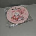 4 x Valentines Day Decorations St Patricks Day Decorations Reversible Valentines Wreath Truck Door Decor Hanging Wall Welcome Sign Wooden Front Door Hanger Wreath for Porch Wall Indoor Home Decor