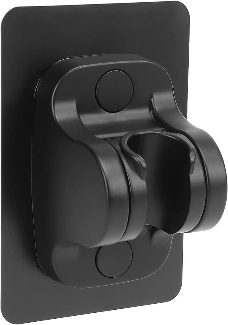 NearMoon Self Adhesive Shower Head Holder-Adjustable Handheld Shower Holder NO Drilling Wall Mount Waterproof (1 Pack, Matte Black)