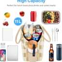 2 x DALINDA Corduroy Lunch Bag Lunch Box for Women Men,Cute Insulated Lunch Bags,Water-Resistant Cute Cooler Lunch Tote Bag, Large Capacity for Work Travel Picnic