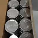 19 x novelinks 8 oz Clear Plastic Jars with Airtight Lids, 32 Pack Plastic Mason Jars with Lids 8oz, Refillable Storage Slime Containers & Small Spice Jar for Kitchen Organization (32 Pack,Silver)