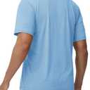 TACVASEN Running Shirts for Men Lightweight Quick Dry Short Sleeve Athletic Tops Cooling Breathable Gym Sport T-Shirt Sky Blue 2XL (Blue, XXL)