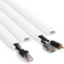 66in White Wire Covers for Cords Kit, Wall Cord Hider, Cord Covers for Wires on Wall, TV Cable Hider Kit, Easy to Install Cable Management 4XL16.5 W0.86 H0.43in