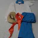 Halloween Costume for Men Classic White Shirt and Pants Outfit Cosplay Fancy Dress Suit (Large)