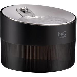 BeQ Cat Water Fountain, 84oz/2.5L Stainless Steel Automatic Pet Fountain Dog Water Dispenser with Replacement Filters for Cats, Dogs, Multiple Pets Drinking Bowl, Indoor Ultra-Quiet Smart Pump, Black