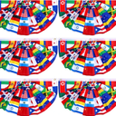 Outus 6 Pcs World Flags Banner 1.5 x 3 ft International World Flag Decorations Country Bunting Nations Pleated Fan Bunting Backdrop for International Sports Events Club Events Grand Opening Decor