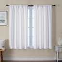 Gwine Pura White Curtains 54 inch Length, Light Filtering Thermal Insulated Noise Reducing Window Curtain Panels for Bedroom, Elegant Solid Soft Drapes for Living Room, Each 40Wx54L, 2 Panels