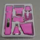 Bikini Trimmer for Women,5-in-1 Electric Razors for Women,Electric Shaver for Women's,IPX7 Waterproof Trimmer for Men Legs,with 5 Replaceable Blade Heads,USB Recharge Dock Rose Pink