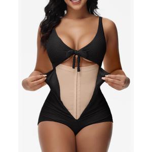 SHAPSHE Women's Tummy Control Swimsuit One Piece Slimming Bathing Suit Cutout Tie Knot Front Bikini Push Up Swimwear, XXL