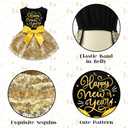 Dog Happy New Year Outfit Dog Dress New Years Pet Costumes for Dogs Funny Puppy Dress with Bow for Small Medium Dogs Girls Cats (Large)