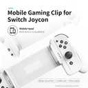 Switch Joycon Controller Holder for Mobiles and Tablets | Enhance Your Mobile Gaming with a Comfortable & Adjustable Grip | Compatible with Android/iOS/iPhone/iPad(Supports 12-25CM) (White).