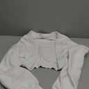 Zwurew Women's Bolero Shrug Long Sleeve Cropped Sweatshirt with Thumb Hole Workout Shrugs Open Front Y2K Tops 2026 White, M