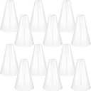 Woanger 12 Pieces Cheer Megaphone for Party Favors Sports Cheers Party Noisemaker DIY Plastic Megaphone for Sports Match Game Outdoor Activities(White)