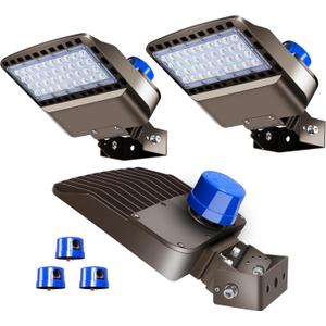 22500lm LED Parking lot Light Trunnion Dusk to Dawn 150W LED FloodLights Outdoor Wall Mount Security Commercial 85-277V IP65 Waterproof 5500K Shoebox Barn Light for Yard,Street 3 Pack