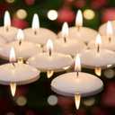 White Floating Candles 2 inch, 24 Pack Floating Candles 5-6 Hours Long Burning, Unscented Floating Candle for Centerpieces, Wedding, Christmas Lights, Romantic Night for Her/Him Set