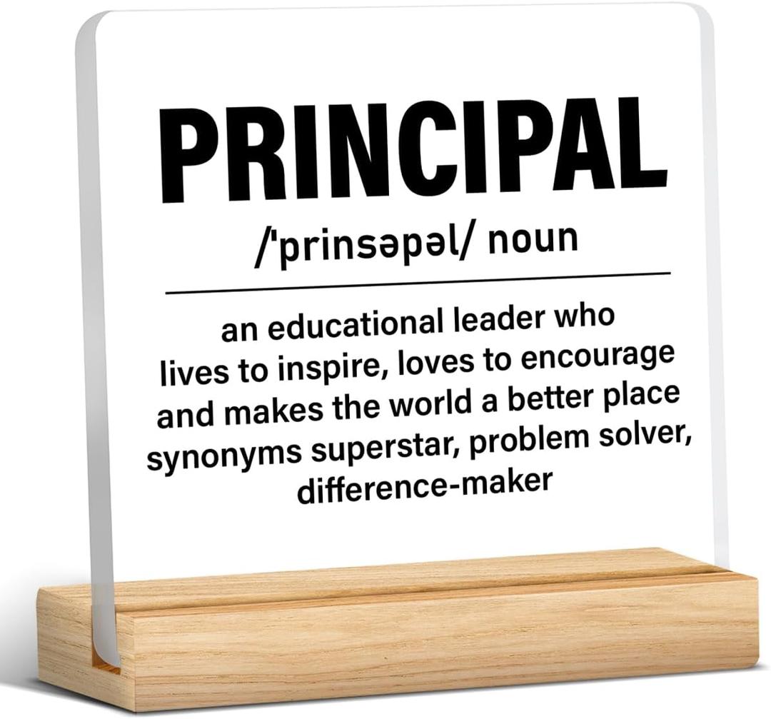 Principal Gifts for Men Women, Principal Gift Ideas, Principal Appreciation Gifts, Principal Definition Acrylic Desk Sign Decor