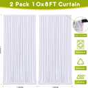Wokceer White Backdrop Curtain for Wedding Parties 2 Pack 10x8FT Wedding Curtains Photo Backdrop Drapes Polyester for Photoshoot Baby Shower Birthday Party Curtains Background 4 Panels 5x8FT