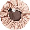 10 x BONNET QUEEN Silk Bonnet for Sleeping Hyaluronic Acid Satin Bonnet, Double Layer Hair Wrap for Curly Hair Women Sleep Cap (Champagne & Brown)