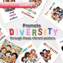2 x bqw Diversity Posters for Classroom Decor - 11x17 Inch Inclusion and Cultural Awareness Posters Inspirational Classroom Decorations