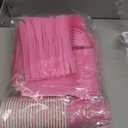 162PCS HOT Pink Happy Birthday Party Supplies Complete Set with Birthday Banner Paper Plates Cups Straw Napkins Spoon Fork knives Tablecloth for Women Girl Party Decorations Serve 20 Guests