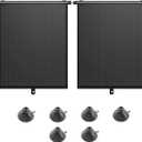 2PCS Car Side Window Sun Shade for Baby/Kids- 18"14" Retractable Roller Car Window Shade with Suction Cups - Blocks Heat and UV Rays Glare Protection- Baby Travel Accessories for Cars (Black)