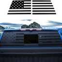 RT-TCZ for Silverado Rear Window Decal Trim Sticker for Chevy Silverado 2019 2020 2021 2022 Up Black American Flag Exterior Accessories 2pcs