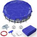 POOLACC Pool Covers for Above Ground Pools - 24 ft Round Winter Pool Cover, Extra Durable Cold- and UV-Resistant Heavy-Duty Swimming Pool Cover for Winterizing