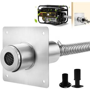 2025Newly Upgraded Generator Exhaust Extension Silencer Kit With Insulated Through-Wall Mounting Plate, Universal Generator Muffler Silencer Kit - Efficient Noise Reduction and Safe Exhaust Design