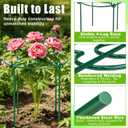 cyrico Peony Cages and Supports 5 Pack, 12 x 16 Heavy Duty 3.5mm Metal Peony Stakes with 4 Legs, Rust-Proof Grow Through Plant Support Hoops, Outdoor Garden Flower Support Rings for Heavy Blossoms