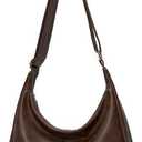 celestina Hobo Bags for Women, Ultra Soft Foldable Vegan Leather Shoulder Handbag, Stylish Slouchy Tote Purses (Brown)